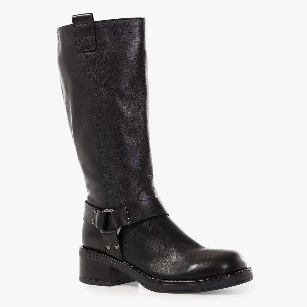 NEW ATELIERS women's bo leather biker boot in black